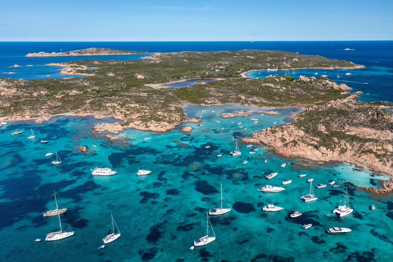 Yacht anchorage in the Mediterranean